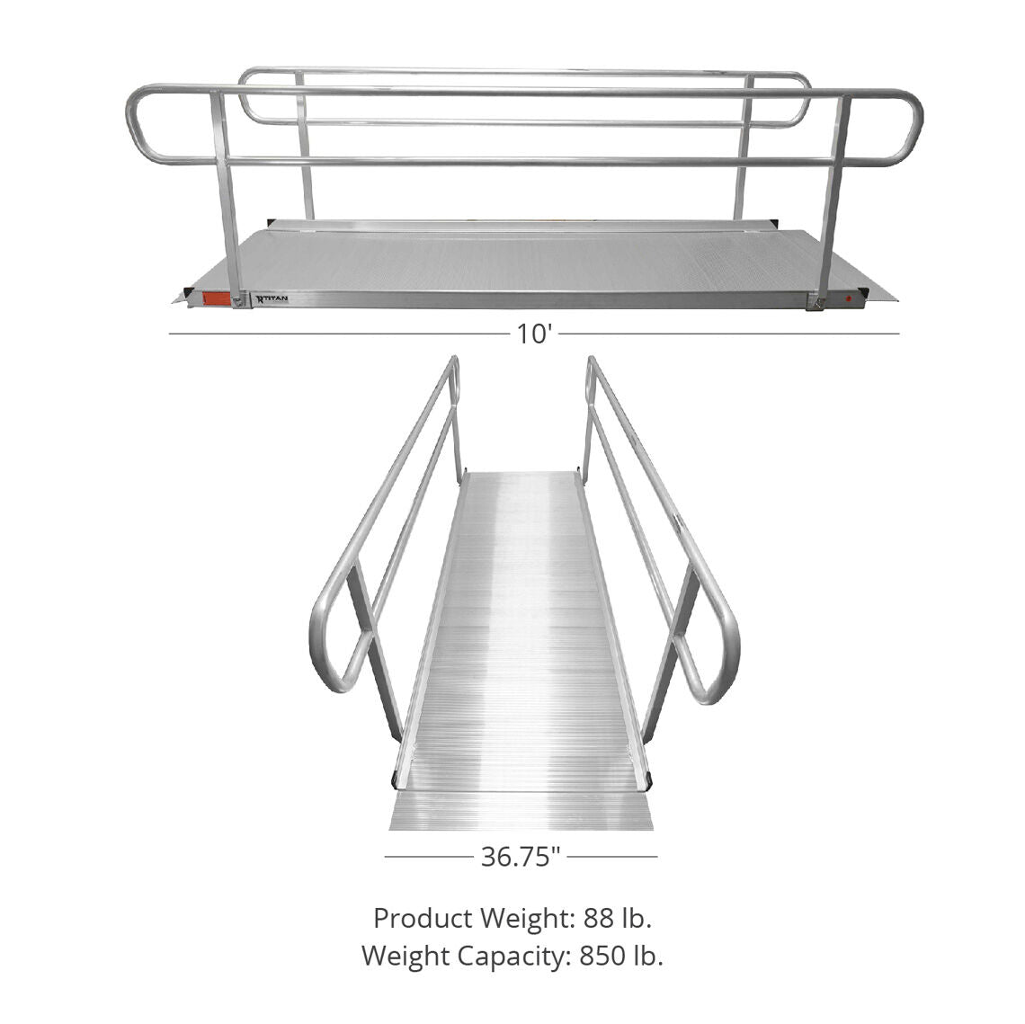 SCRATCH AND DENT - 10 FT Aluminum Wheelchair Entry Ramp Only - FINAL SALE - view 2