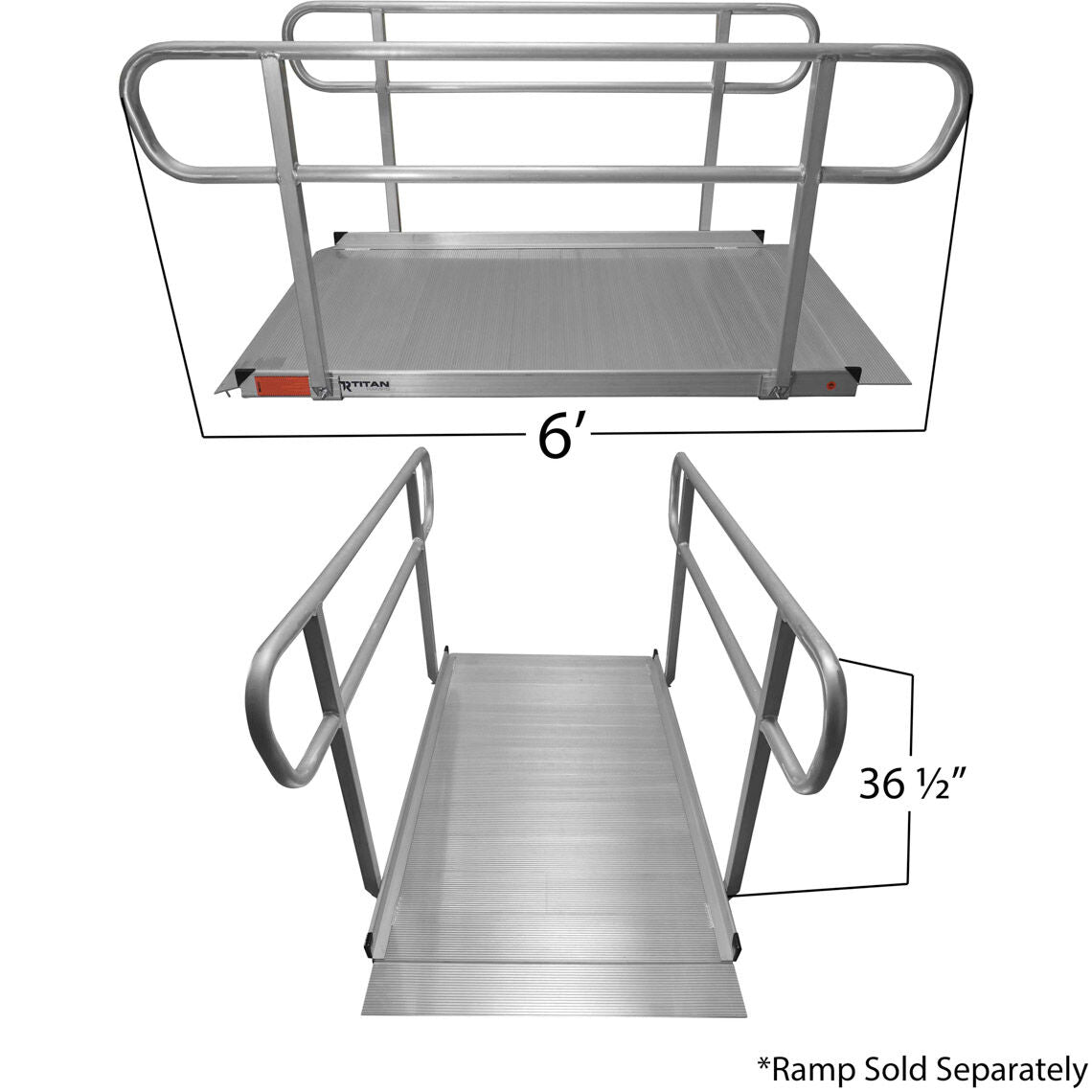 SCRATCH AND DENT - 6 FT Wheelchair Entry Ramp Handrails Only - FINAL SALE