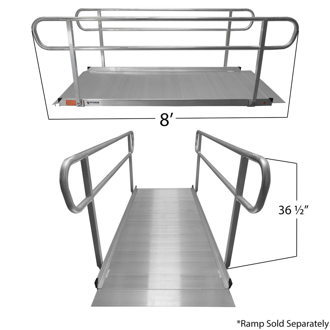 SCRATCH AND DENT - 8 FT Wheelchair Entry Ramp Handrails Only - FINAL SALE - view 2