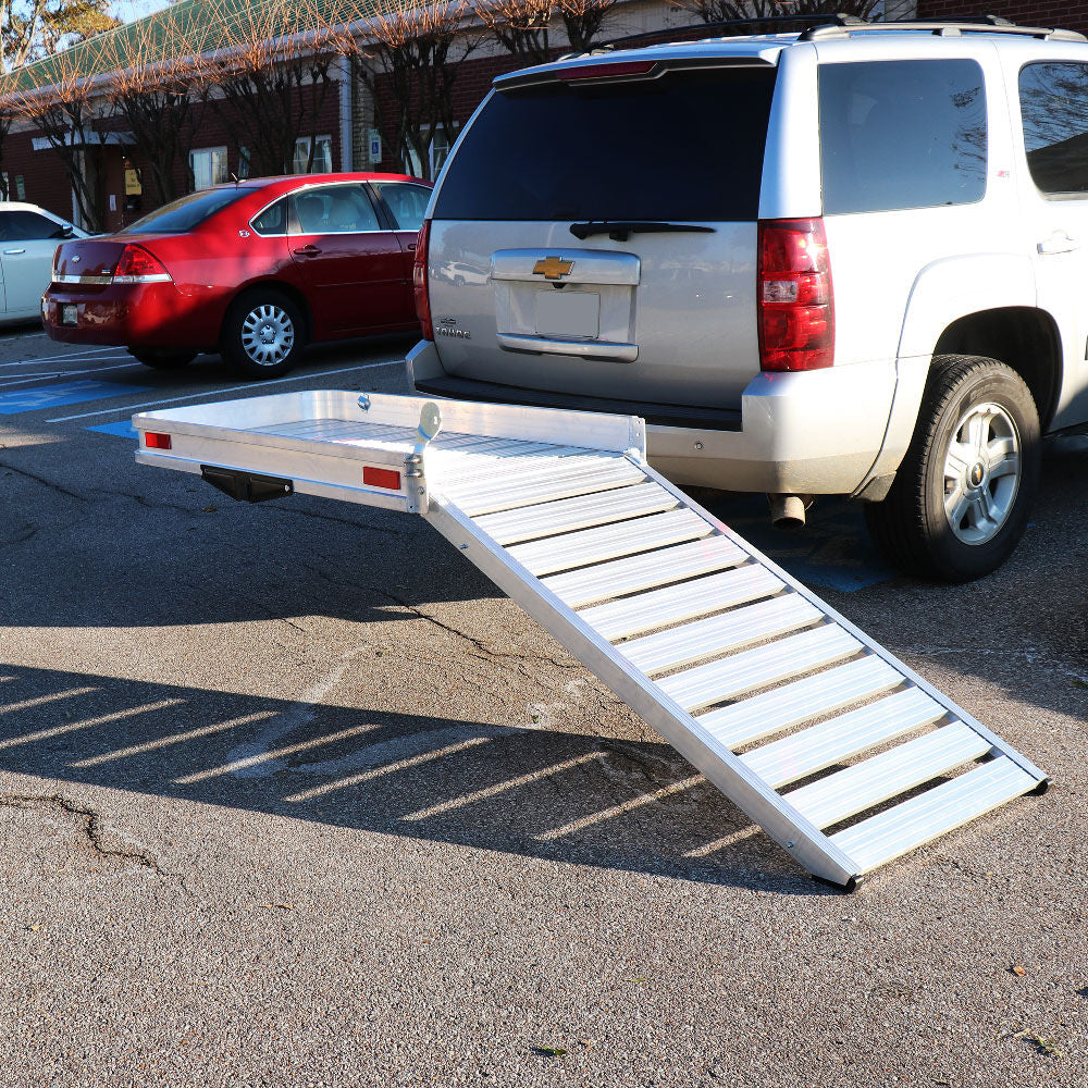 SCRATCH AND DENT - Hitch Mounted Aluminum Carrier With Ramp For Wheelchairs - FINAL SALE