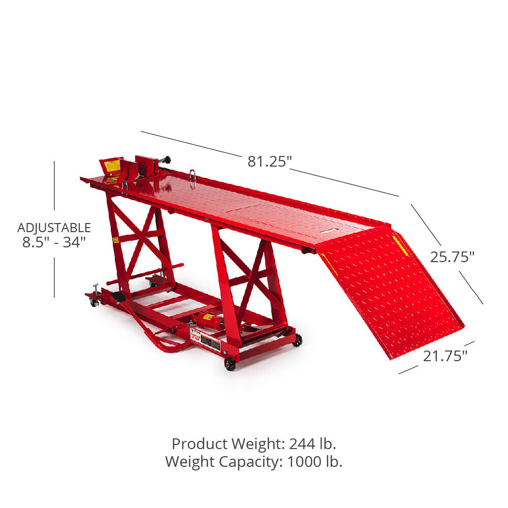 Motorcycle Lift Table, 1,000 LB Capacity - view 12