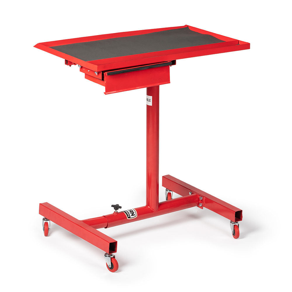 Adjustable Rolling Workshop Table With Tool Drawer - Mobile Workstation ...