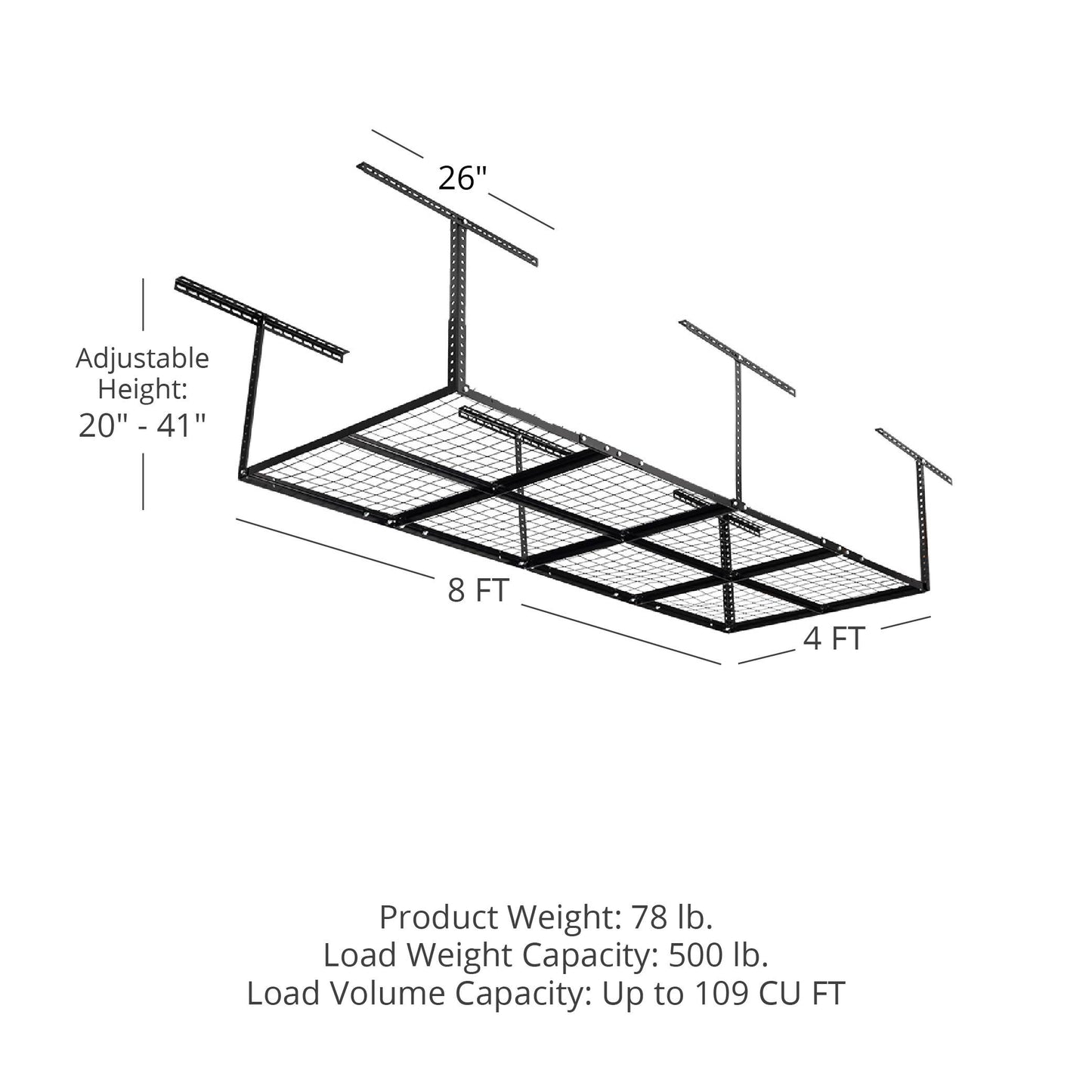 Overhead Garage Storage Rack | 4' x 8' - view 45