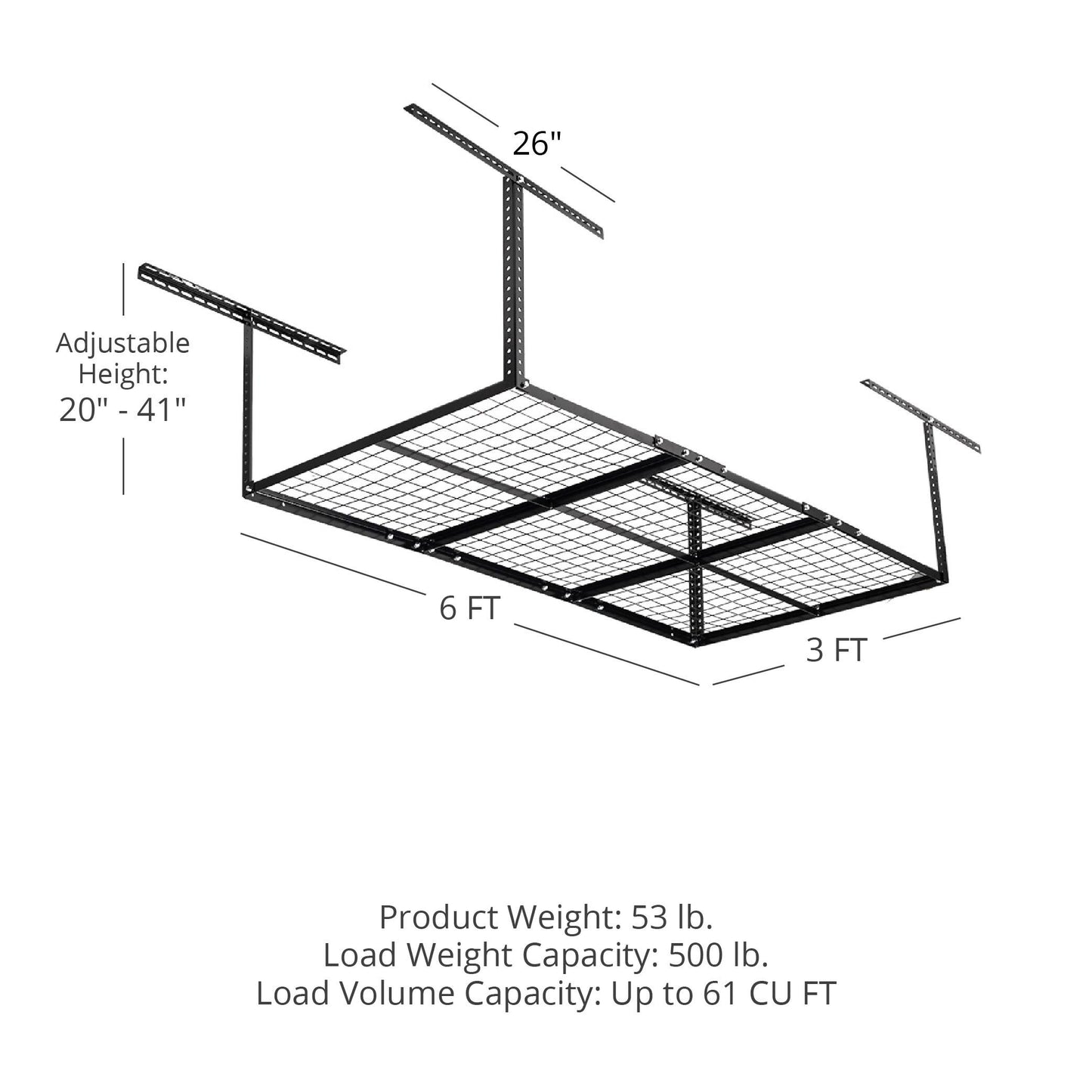 Overhead Garage Storage Rack | 3' x 6' - view 9