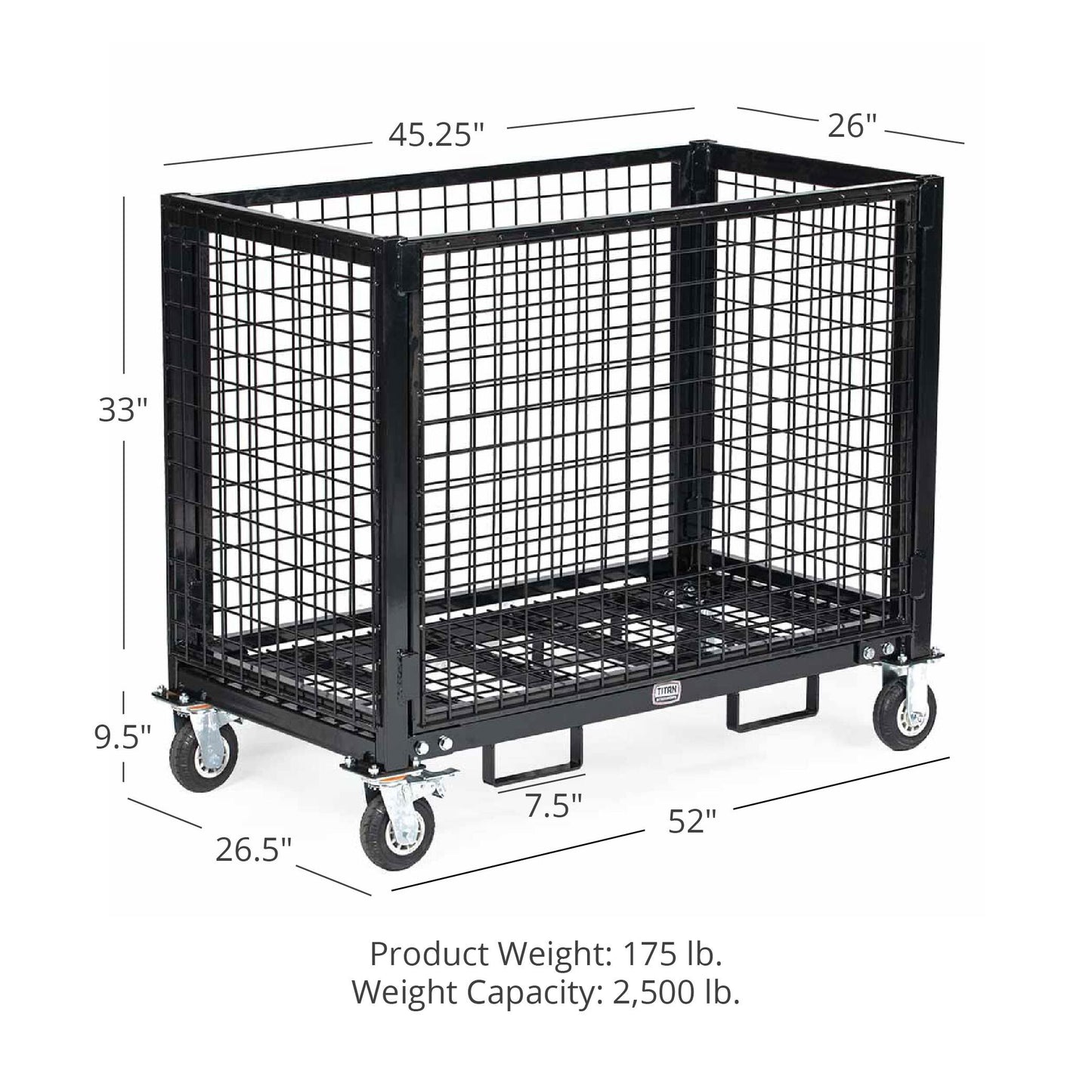 SCRATCH AND DENT - Industrial Wire Crate Cart With Casters | 2,500 LB Capacity - FINAL SALE - view 2