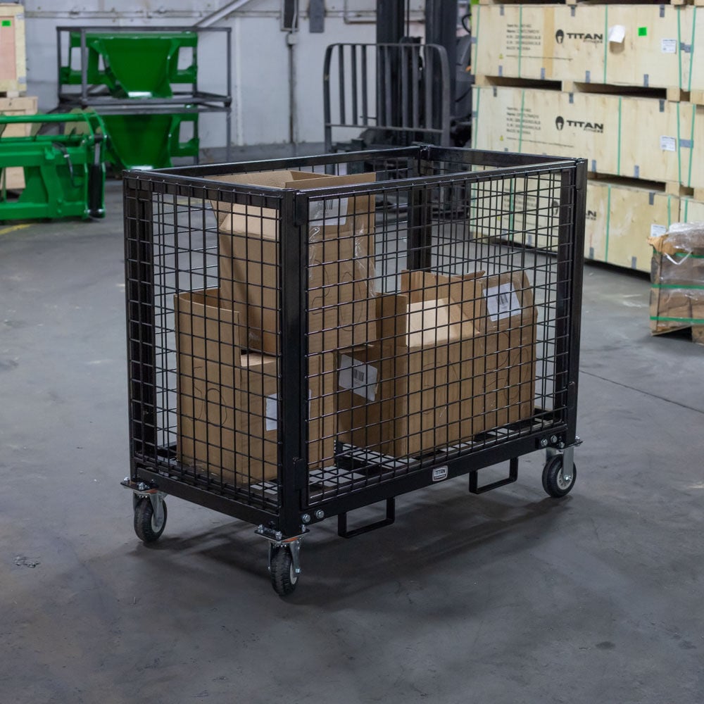 SCRATCH AND DENT - Industrial Wire Crate Cart With Casters | 2,500 LB Capacity - FINAL SALE