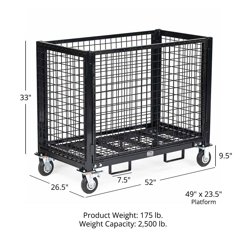 Mobile Industrial Wire Crate Cart