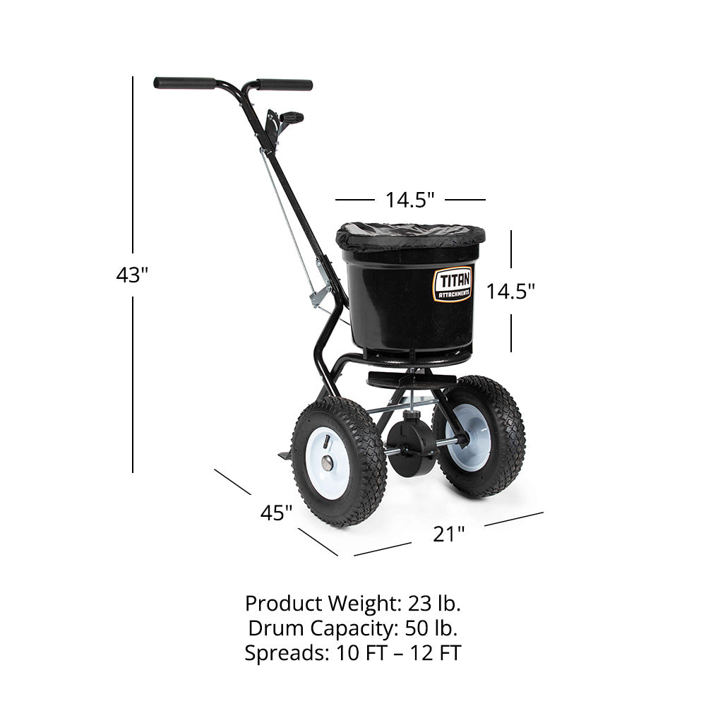 50 LB Professional Broadcast Spreader - 45"x21"x43" - view 12