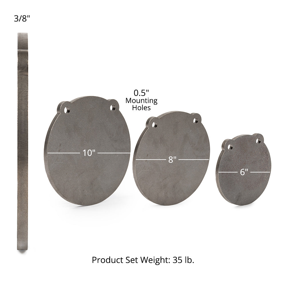 2 Sets of 3/8" AR500 Steel Gong Shooting Targets - view 6