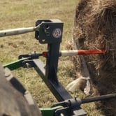 USA Made 3 Point Hay Bale Drawbar Fits Cat 1 & 2 Tractors | 39" Main Spear + 17.5" Stabilizers