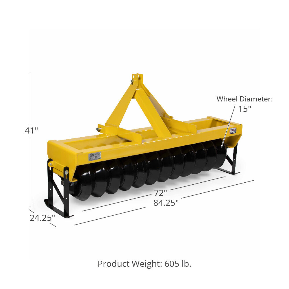 72” Wide 3-Point Cultipacker For Cat 1 Tractors | Quick Hitch ...