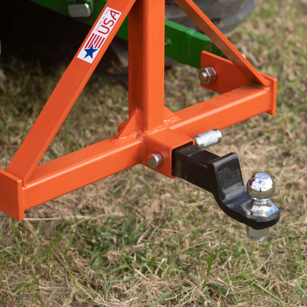 USA Made 3 Point Orange 2 Receiver Hitch - Fits Category 1